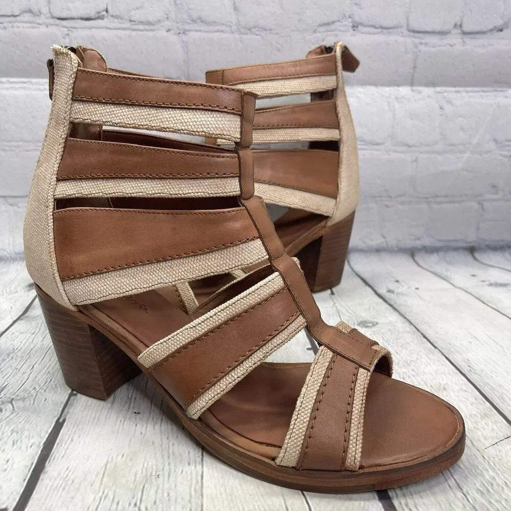 Vintage Foundry Co Fisherman Cage Sandals Women’s 11 Leather Block Heel